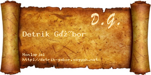 Detrik Gábor névjegykártya